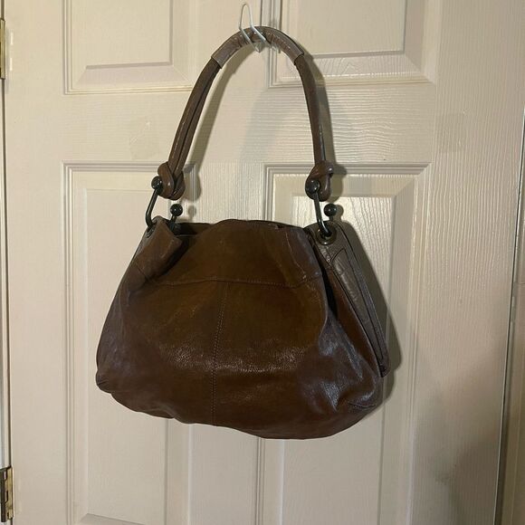 BCBGMAXAZRIA Brown & gray Hobo  Shoulder  bag.silver tone hardwares . - Picture 5 of 15